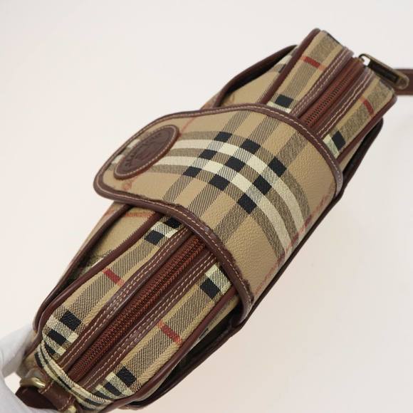 Burberrys Nova Check Shoulder Bag PVC Leather Beige Auth mr265 - Picture 6 of 16